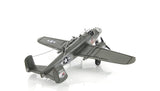 4" Gray and White Metal c1941 North American B-25 Mitchell Bomber Hand Painted Airplane Sculpture - Homeroots