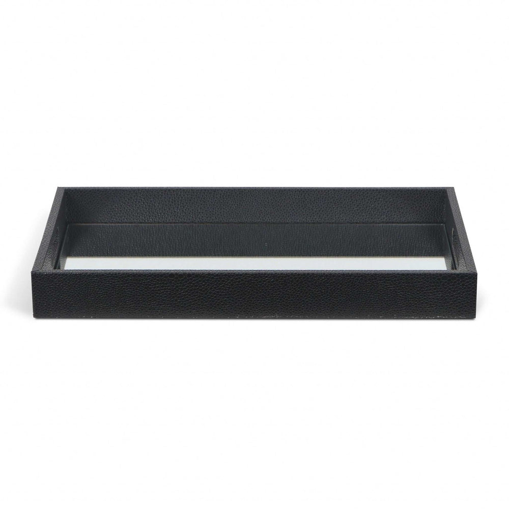 Black Shagreen Tray with Beveled Mirror - Homeroots - Flyclothing LLC