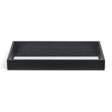 Black Shagreen Tray with Beveled Mirror - Homeroots