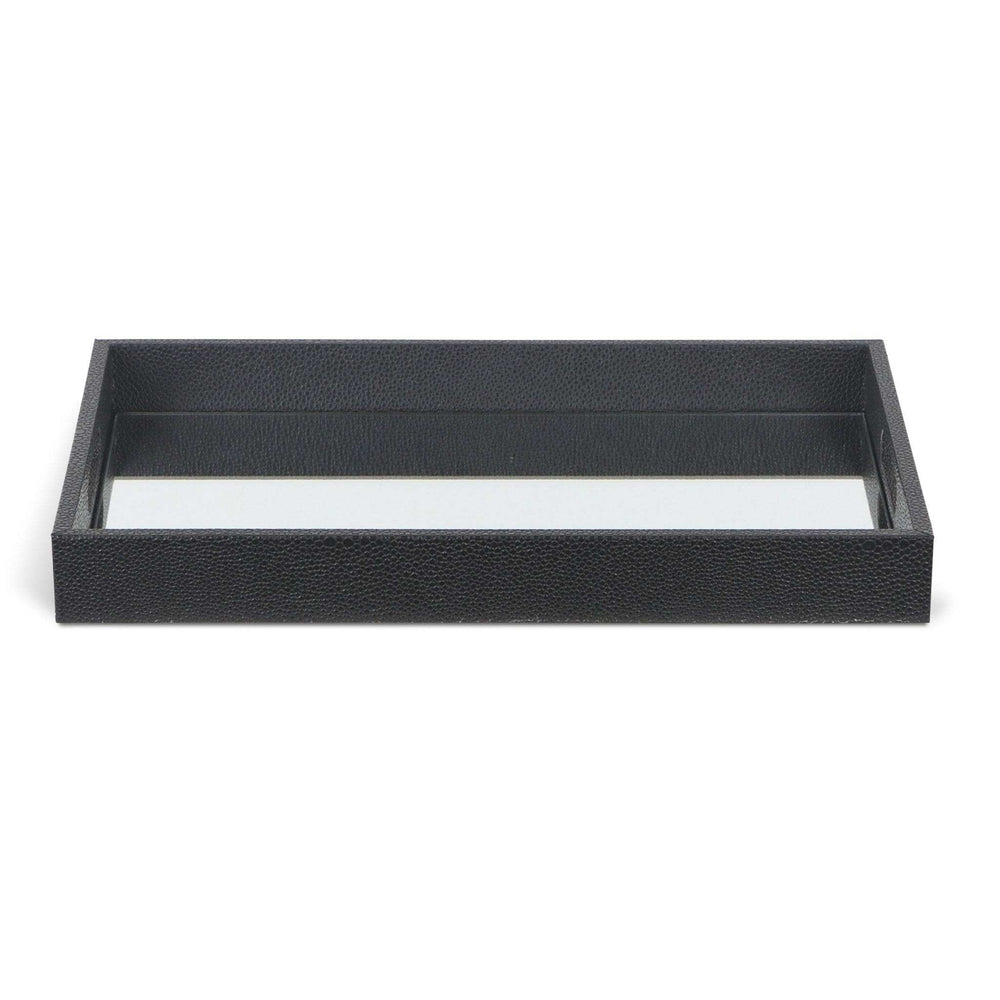 Black Shagreen Tray with Beveled Mirror - Homeroots - Flyclothing LLC