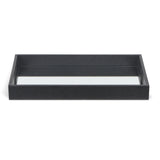 Black Shagreen Tray with Beveled Mirror - Homeroots