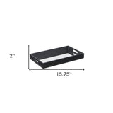 Black Shagreen Tray with Beveled Mirror - Homeroots - Flyclothing LLC