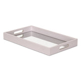 16" White Shagreen and Mirror Tray - Homeroots