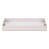 16" White Shagreen and Mirror Tray - Homeroots