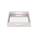 16" White Shagreen and Mirror Tray - Homeroots - Flyclothing LLC