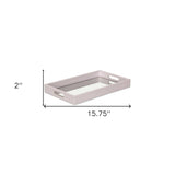 16" White Shagreen and Mirror Tray - Homeroots - Flyclothing LLC