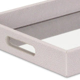 16" White Shagreen and Mirror Tray - Homeroots - Flyclothing LLC