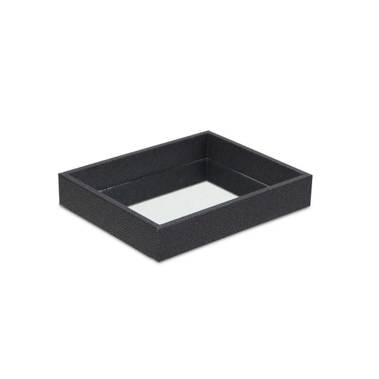 Black Shagreen Mirrored Tray - Homeroots - Flyclothing LLC