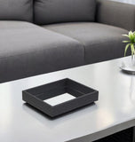 Black Shagreen Mirrored Tray - Homeroots