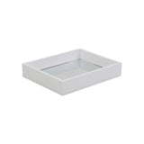 White Shagreen Mirrored Tray - Homeroots