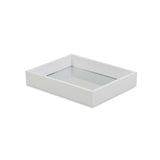 White Shagreen Mirrored Tray - Homeroots