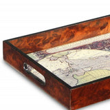 World Map Vintage Burlwood Serving Tray - Homeroots - Flyclothing LLC