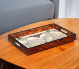 World Map Vintage Burlwood Serving Tray - Homeroots