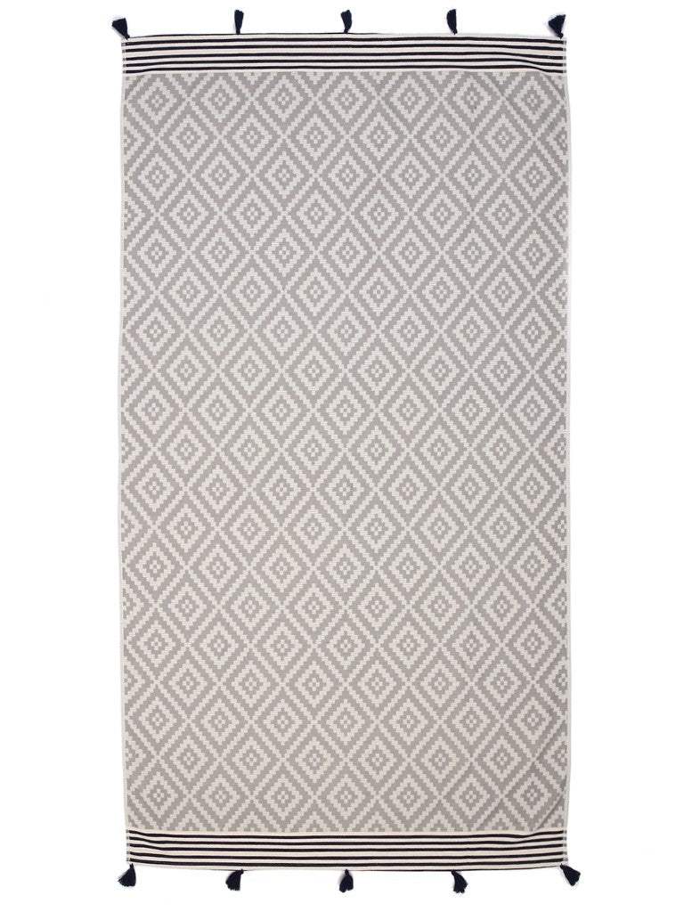 Gray Tribal Design Turkish Towel Beach Blanket - Homeroots - Flyclothing LLC