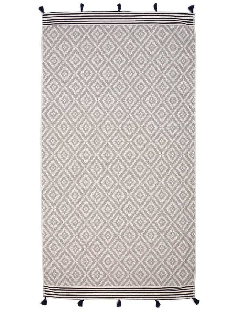 Gray Tribal Design Turkish Towel Beach Blanket - Homeroots - Flyclothing LLC