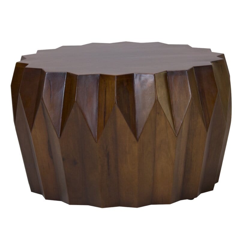 29" Brown Solid Wood Octagon Coffee Table - Homeroots