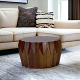 29" Brown Solid Wood Octagon Coffee Table - Homeroots