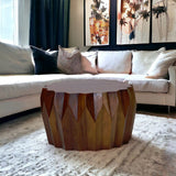 29" Brown Solid Wood Octagon Coffee Table - Homeroots