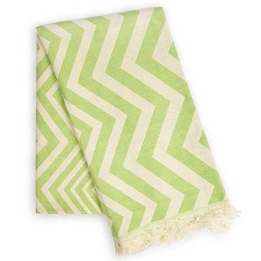 Lime Green Chevron Design Turkish Beach Blanket - Homeroots - Flyclothing LLC