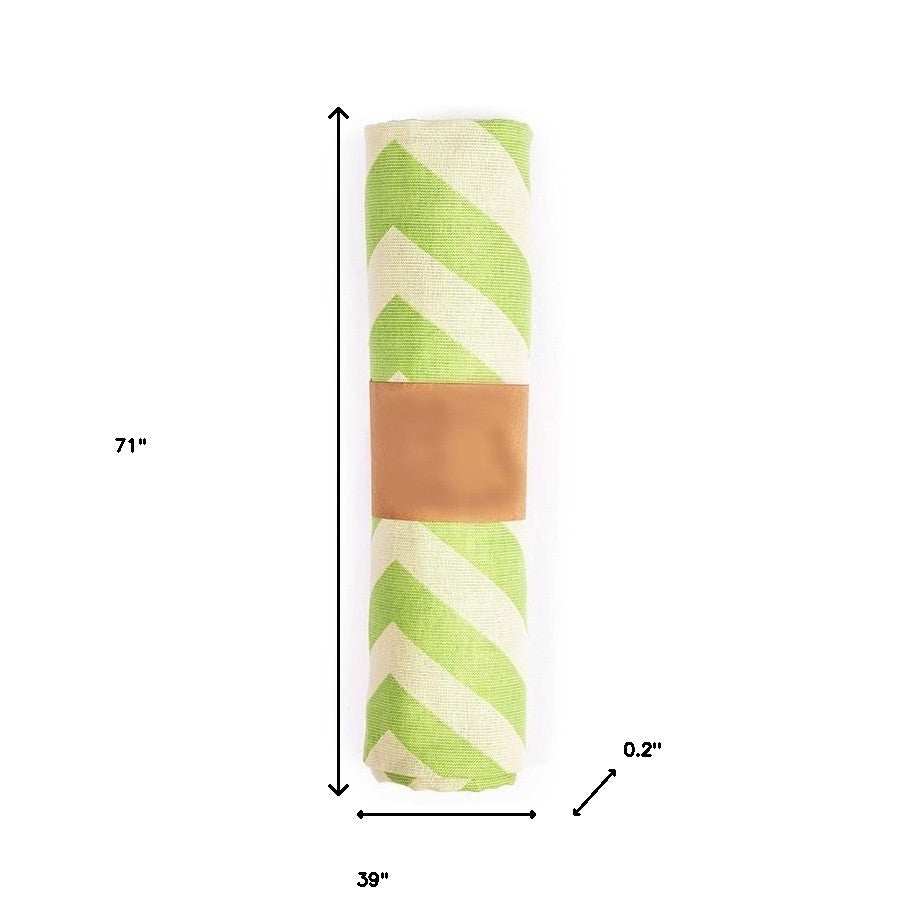 Lime Green Chevron Design Turkish Beach Blanket - Homeroots - Flyclothing LLC