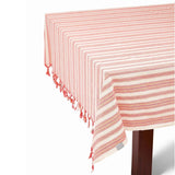 Boho Sunset Color Striped Tablecloth Set - Homeroots