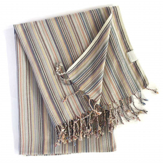 Multi Colored Striped Design Turkish Beach Blanket - Homeroots - Flyclothing LLC