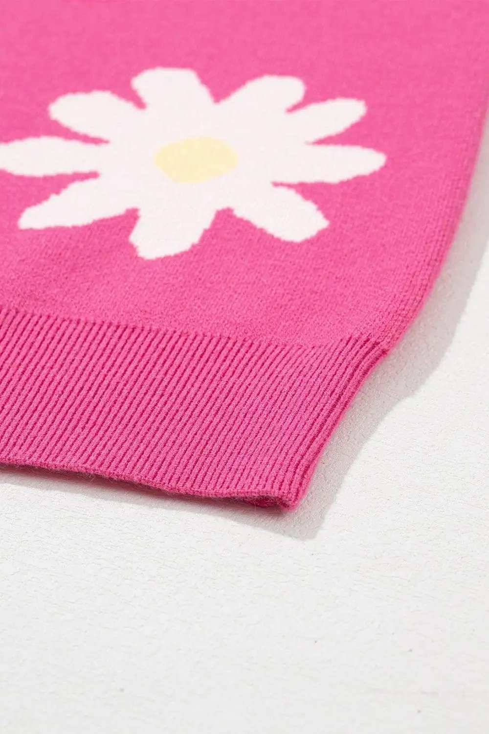 Daisy Round Neck Dropped Shoulder Sweater - Trendsi - Flyclothing LLC