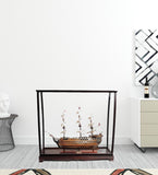 39" Wood Brown HMS Victory Large Table Top Display Hand Painted Decorative Boat - Homeroots