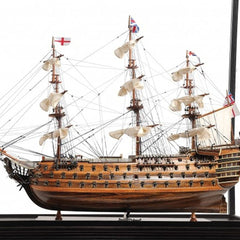 69" Wood Brown HMS Victory Large Floor Display Boat Hand Painted Decorative Boat - Homeroots