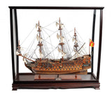 39" Wood Brown San Felipe Large Table Top Display Hand Painted Decorative Boat - Homeroots - Flyclothing LLC