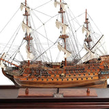 39" Wood Brown San Felipe Large Table Top Display Hand Painted Decorative Boat - Homeroots