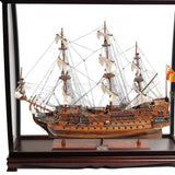 39" Wood Brown San Felipe Large Table Top Display Hand Painted Decorative Boat - Homeroots - Flyclothing LLC