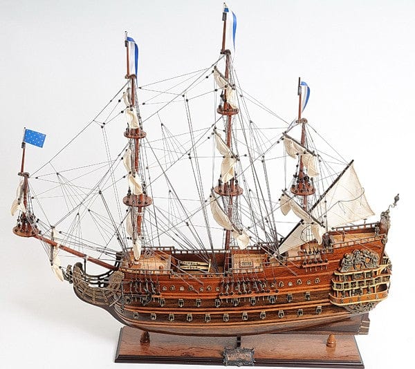 27" Wood Brown Solei Royal Medium Boat Hand Painted Decorative Boat - Homeroots - Flyclothing LLC
