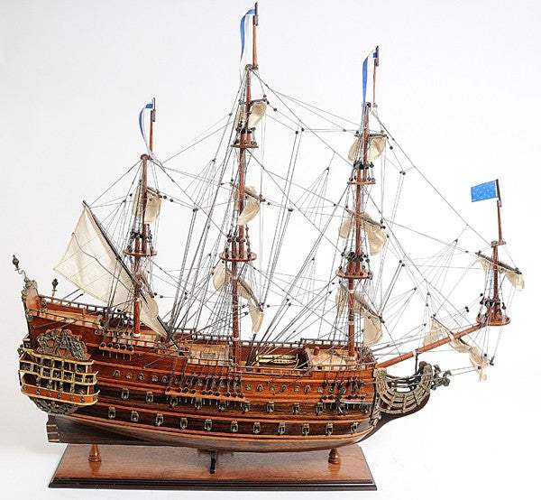 27" Wood Brown Solei Royal Medium Boat Hand Painted Decorative Boat - Homeroots - Flyclothing LLC