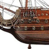 33" Brown Solei Royal Boat Hand Painted Decorative Boat - Homeroots - Flyclothing LLC