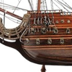 33" Brown Solei Royal Boat Hand Painted Decorative Boat