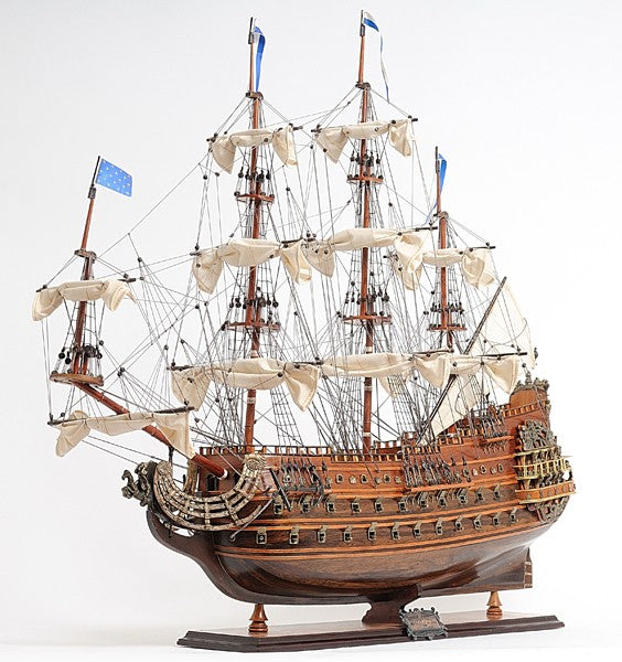 33" Brown Solei Royal Boat Hand Painted Decorative Boat