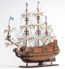 33" Brown Solei Royal Boat Hand Painted Decorative Boat