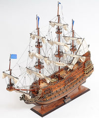 33" Brown Solei Royal Boat Hand Painted Decorative Boat