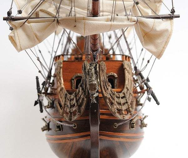 33" Brown Solei Royal Boat Hand Painted Decorative Boat - Homeroots - Flyclothing LLC