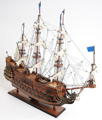 33" Brown Solei Royal Boat Hand Painted Decorative Boat