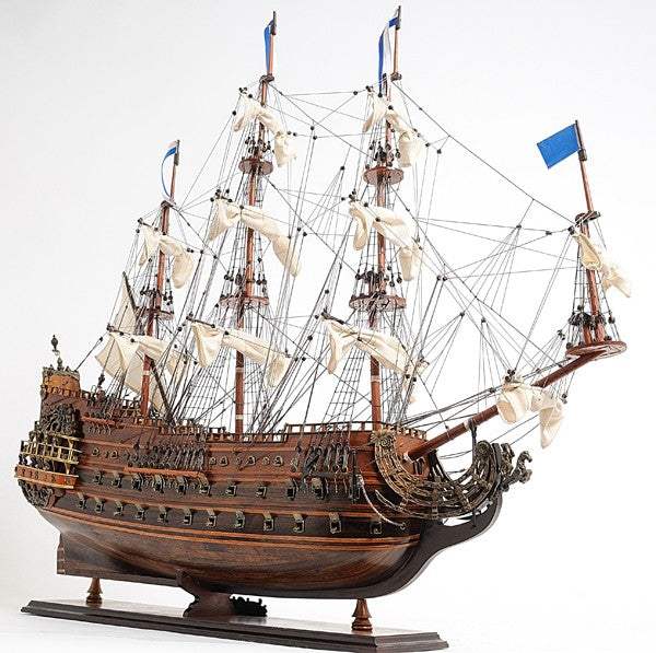 33" Brown Solei Royal Boat Hand Painted Decorative Boat - Homeroots - Flyclothing LLC