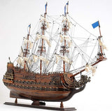 33" Brown Solei Royal Boat Hand Painted Decorative Boat - Homeroots - Flyclothing LLC
