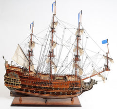 33" Brown Solei Royal Boat Hand Painted Decorative Boat