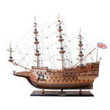 33" Wood Brown Sovereign of the Seas Hand Painted Boat Sculpture - Homeroots - Flyclothing LLC