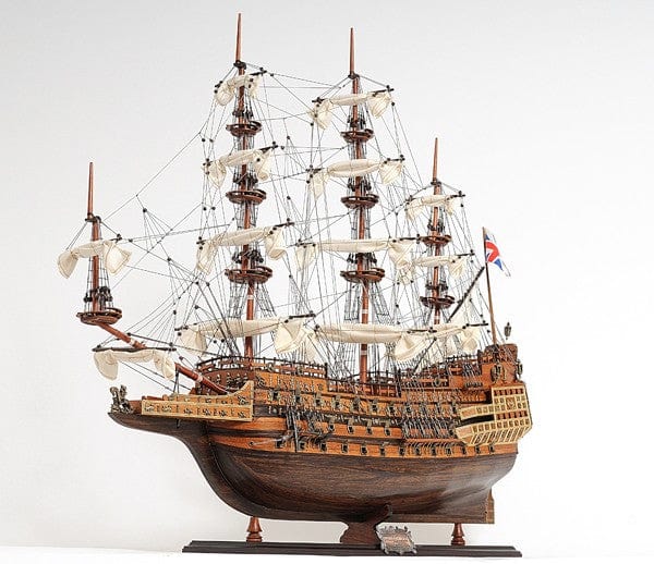 33" Wood Brown Sovereign of the Seas Hand Painted Boat Sculpture - Homeroots - Flyclothing LLC