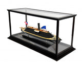 16" Brown and Black CSS Virginia Display Case Boat Hand Painted Decorative Boat - Homeroots