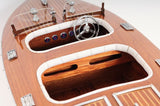 10" Brown Manufactured Wood Hand Painted Decorative Boat - Homeroots