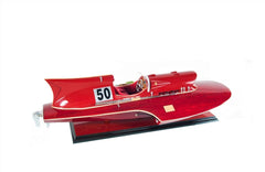 7" Red Manufactured Wood Hand Painted Decorative Boat - Homeroots