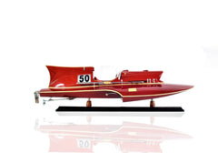 7" Red Manufactured Wood Hand Painted Decorative Boat - Homeroots